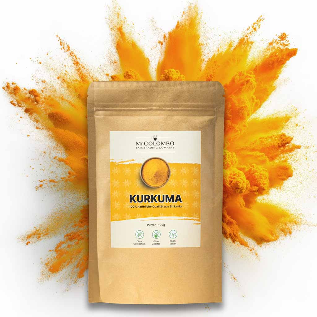 100g Packung Kurkuma Pulver | fair gehandelt, leuchtend gelb und fein gemahlen.