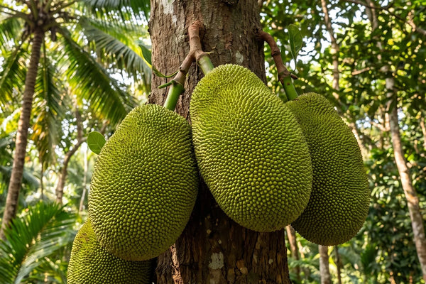 Reife Jackfrüchte am Baum in Sri Lanka