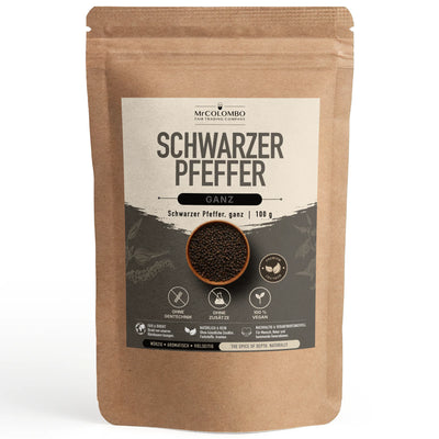 Schwarzer Pfeffer ganz - Pfefferkörner aus Sri Lanka