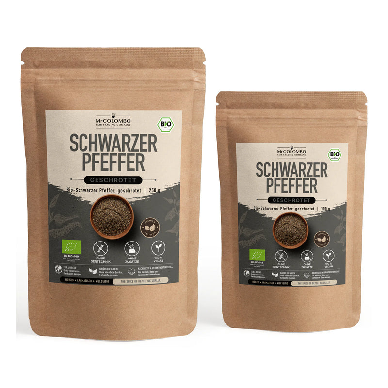 Bio-Schwarzer Pfeffer geschrotet aus Sri Lanka - MrCOLOMBO