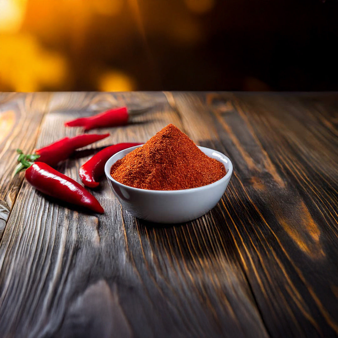 Der rote Chili nimmt in den Küchen auf der ganzen Welt einen wichtigen Platz ein. Wir verwenden kryogenes Mahlen, bei dem niedrige Temperaturen dazu beitragen, so viel Nährwert, Farbe, Aroma und Geschmack wie möglich zu bewahren.