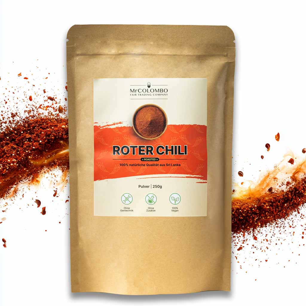 250g geröstetes Chili Pulver | intensiv rot, fair gehandelt aus Sri Lanka.