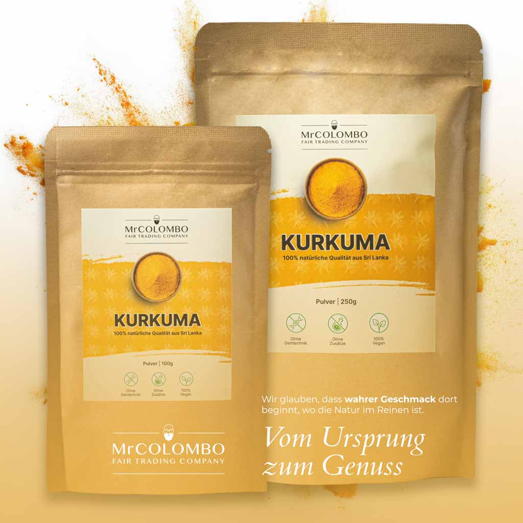 Beide Größen Kurkuma Pulver | vom Ursprung zum Genuss, Mr. Colombo aus Sri Lanka.