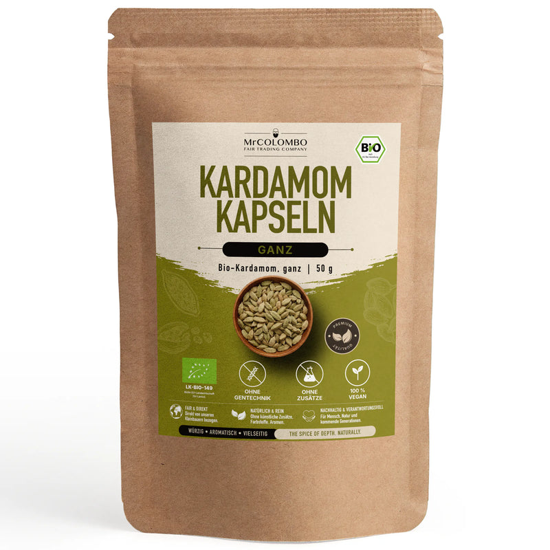 Bio-Kardamom Kapseln ganz aus Sri Lanka - MrCOLOMBO