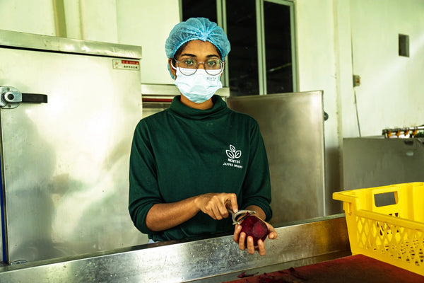 Rote Bete Verarbeitung beim Partnerbetrieb in Jaffna, Sri Lanka | MrCOLOMBO