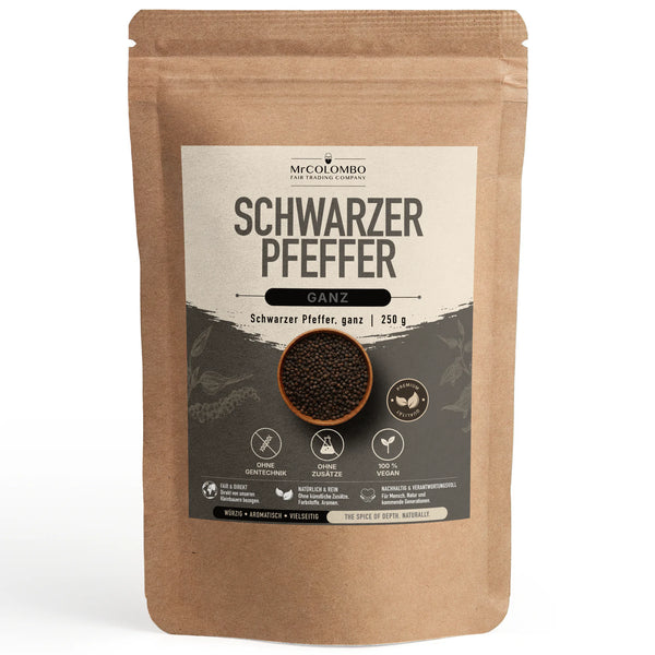 Schwarzer Pfeffer ganz - Pfefferkörner aus Sri Lanka aus Sri Lanka - MrCOLOMBO