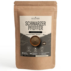 Schwarzer-Pfeffer-Set aus Sri Lanka - enthalten: Schwarzer Pfeffer gemahlen 100 g im MrCOLOMBO Produktbeutel