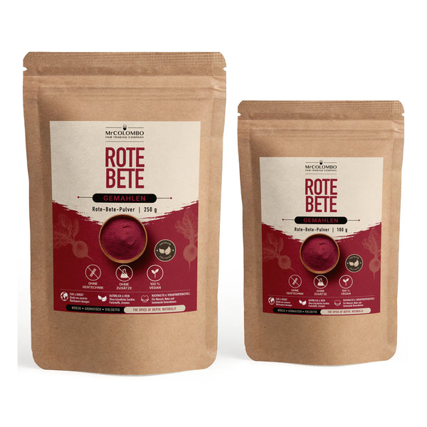 Rote Beete Pulver - Verpackung Original-Produkt von MrCOLOMBO