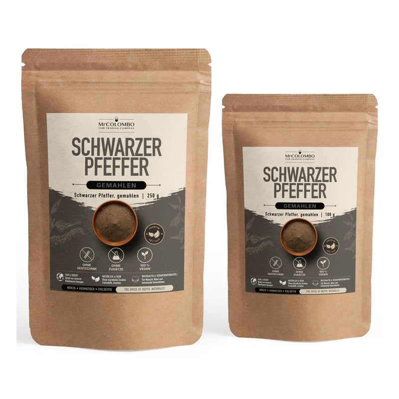 Schwarzer Pfeffer gemahlen (Pulver) aus Sri Lanka - MrCOLOMBO